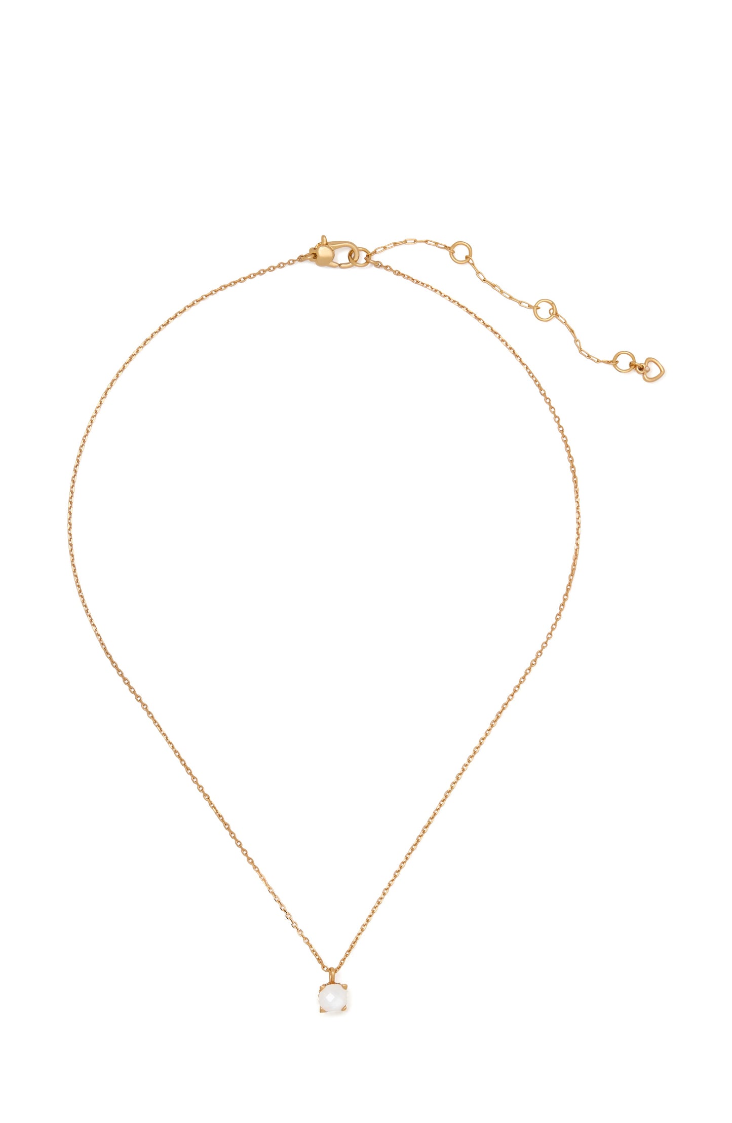 KK538-Little Luxuries 6mm Square Pendant-Mother Of Pearl/Gold