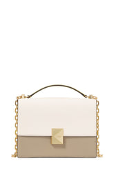 KK577-Deco Color-Blocked Chain Shoulder Bag-Tigers Eye Multi