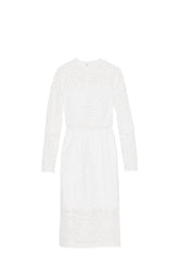 KL718-Guipure Lace Dress-Cream