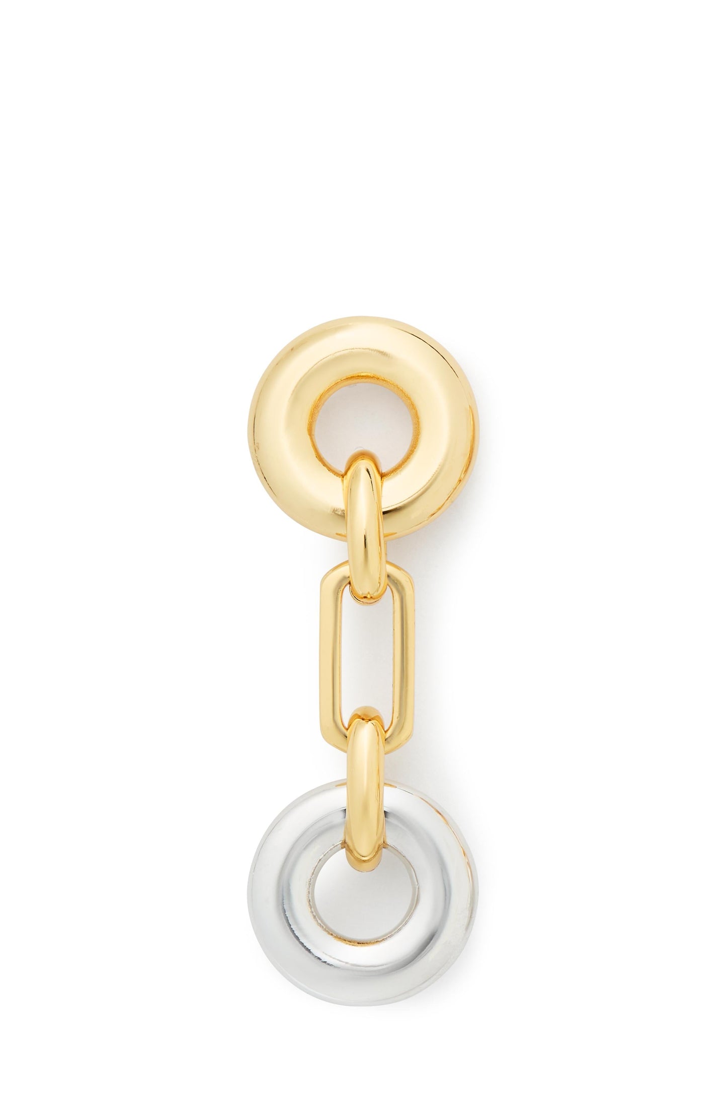 KL760-Interlock Linear Earrings-Silver Gold