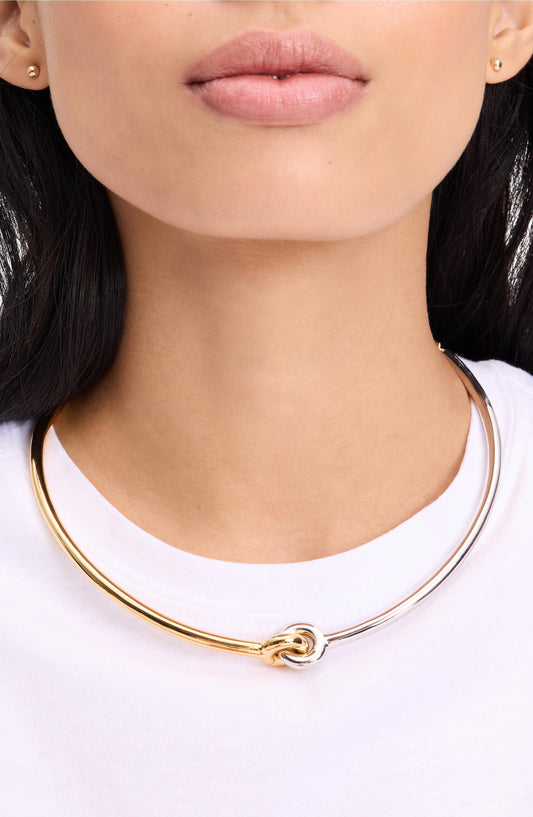KL992-Interlock Choker-Silver Gold