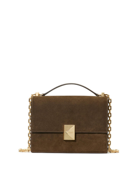 KM275-Deco Suede Chain Shoulder Bag-Burnt Sage
