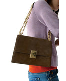 KM275-Deco Suede Chain Shoulder Bag-Burnt Sage