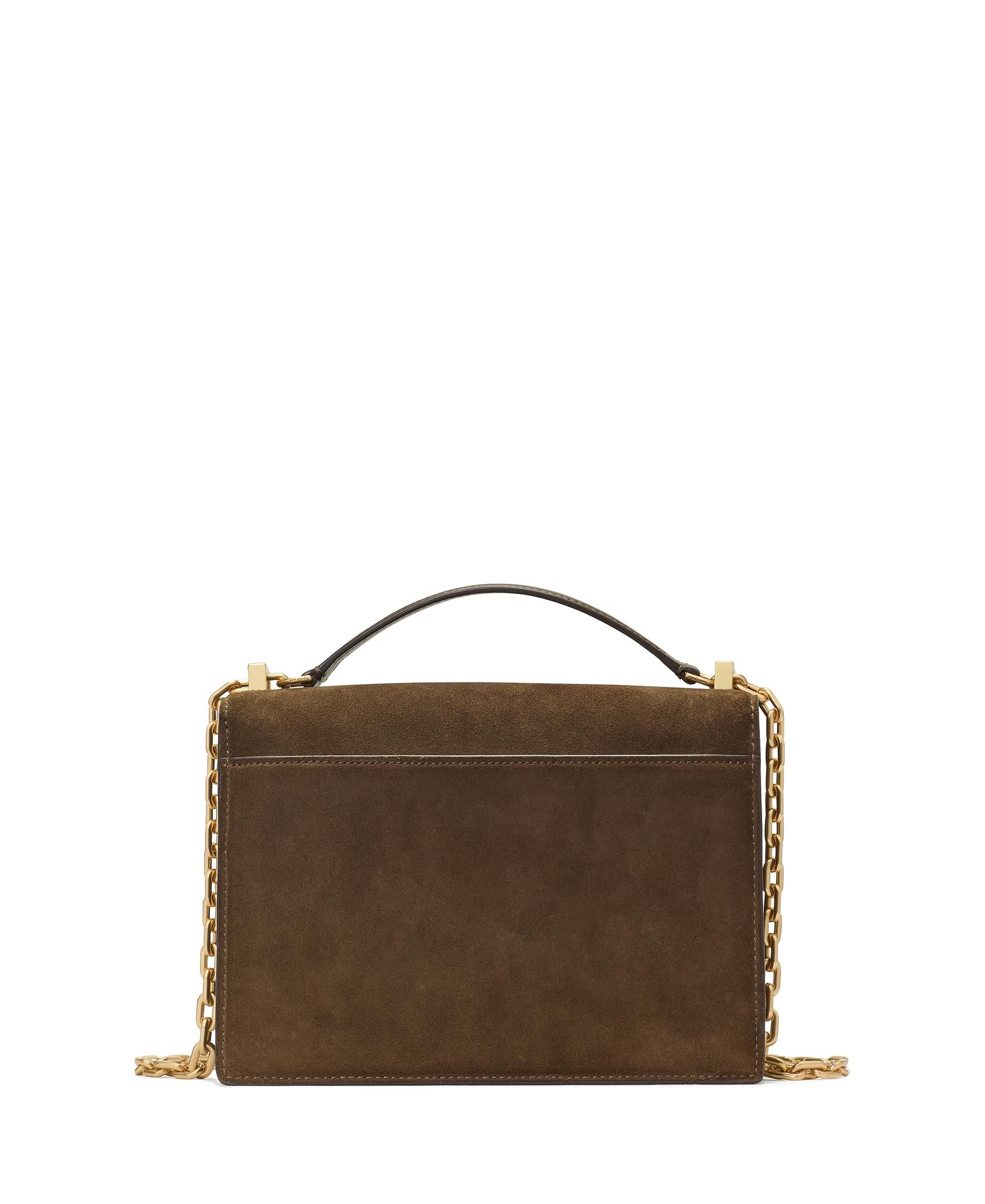 KM275-Deco Suede Chain Shoulder Bag-Burnt Sage