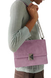 KM275-Deco Suede Chain Shoulder Bag-Market Purple