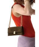 KM388-Deco Suede Mini Crossbody-Burnt Sage