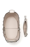 KM492-Halo Studded Mini Bucket Bag-Cream