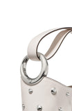 KM492-Halo Studded Mini Bucket Bag-Cream
