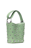 KM492-Halo Studded Mini Bucket Bag-Crisp Sage