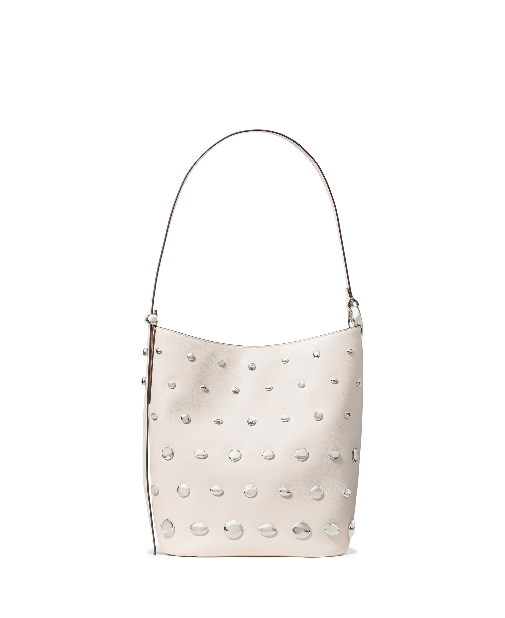 KM493-Halo Studded Bucket Bag-Cream