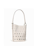 KM493-Halo Studded Bucket Bag-Cream