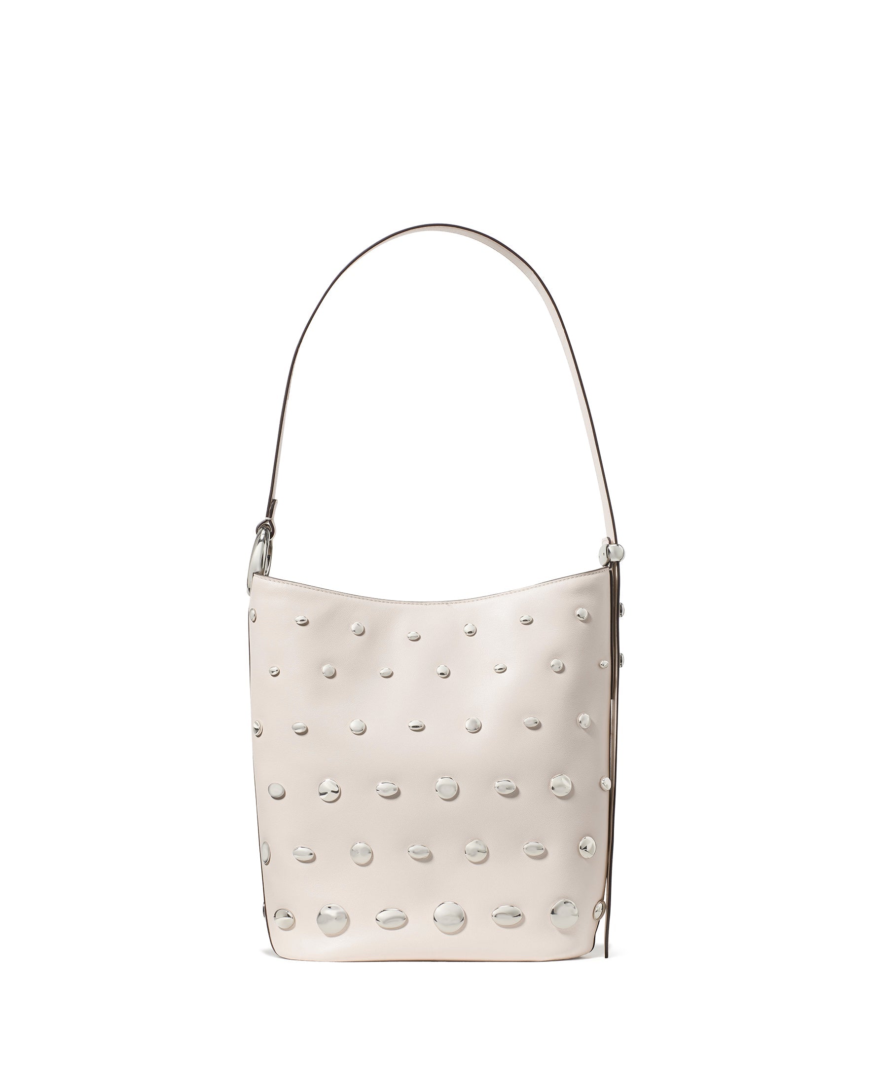 KM493-Halo Studded Bucket Bag-Cream