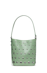 KM493-Halo Studded Bucket Bag-Crisp Sage