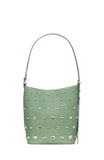 KM493-Halo Studded Bucket Bag-Crisp Sage