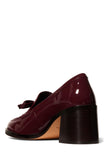 KM794-
Deco Bow Heeled Loafer-Dark Merlot