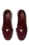 KM794-
Deco Bow Heeled Loafer-Dark Merlot