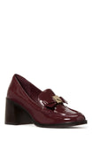 KM794-
Deco Bow Heeled Loafer-Dark Merlot