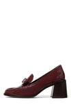 KM794-
Deco Bow Heeled Loafer-Dark Merlot