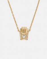 KM974-Happy Fry-Day Pendant-Clear/Gold