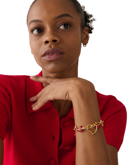 KN522-Amour Charm Bracelet-Dark Scarlet