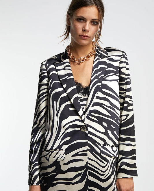 Zebra print blazer