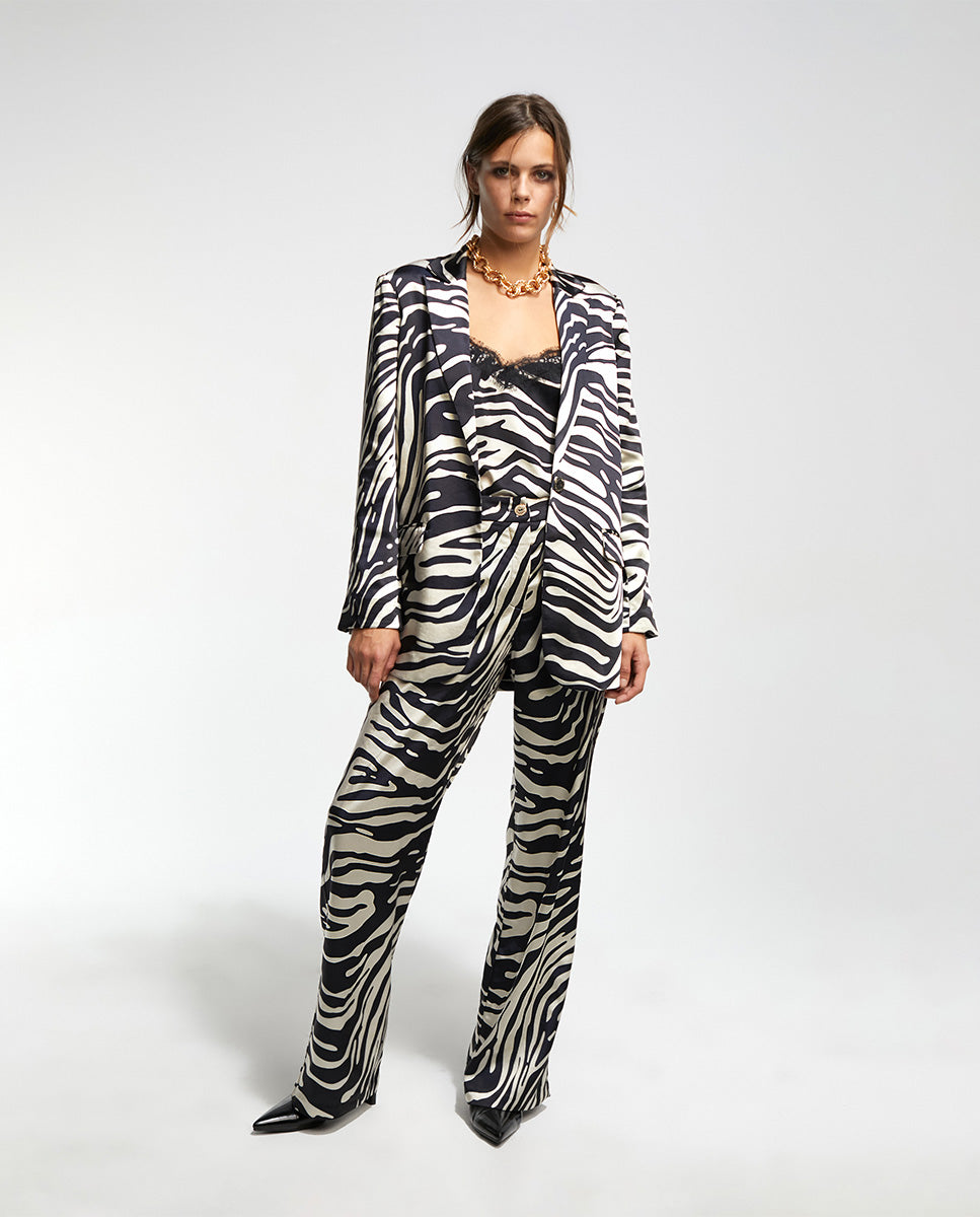 Zebra print blazer
