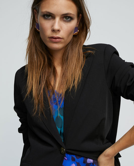 Blazer with contrast lining