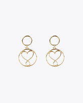 Circle earrings with infinity heart