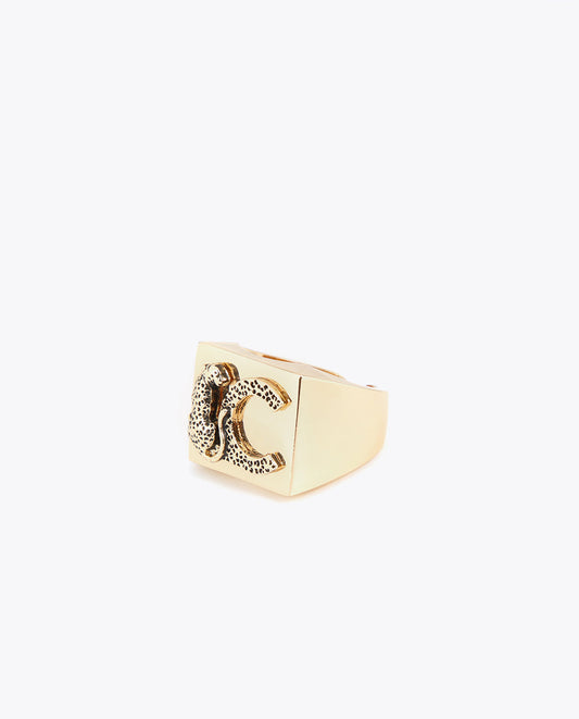 Signet ring with animal logo