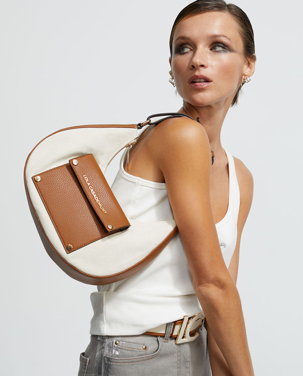 Half-moon canvas bag