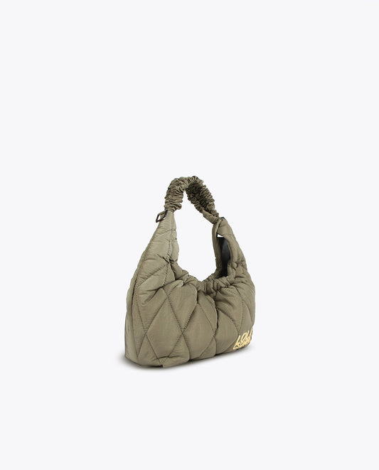 Quilted crossbody bag with braided strap