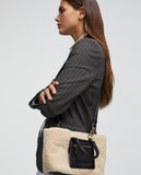 Faux shearling crossbody bag