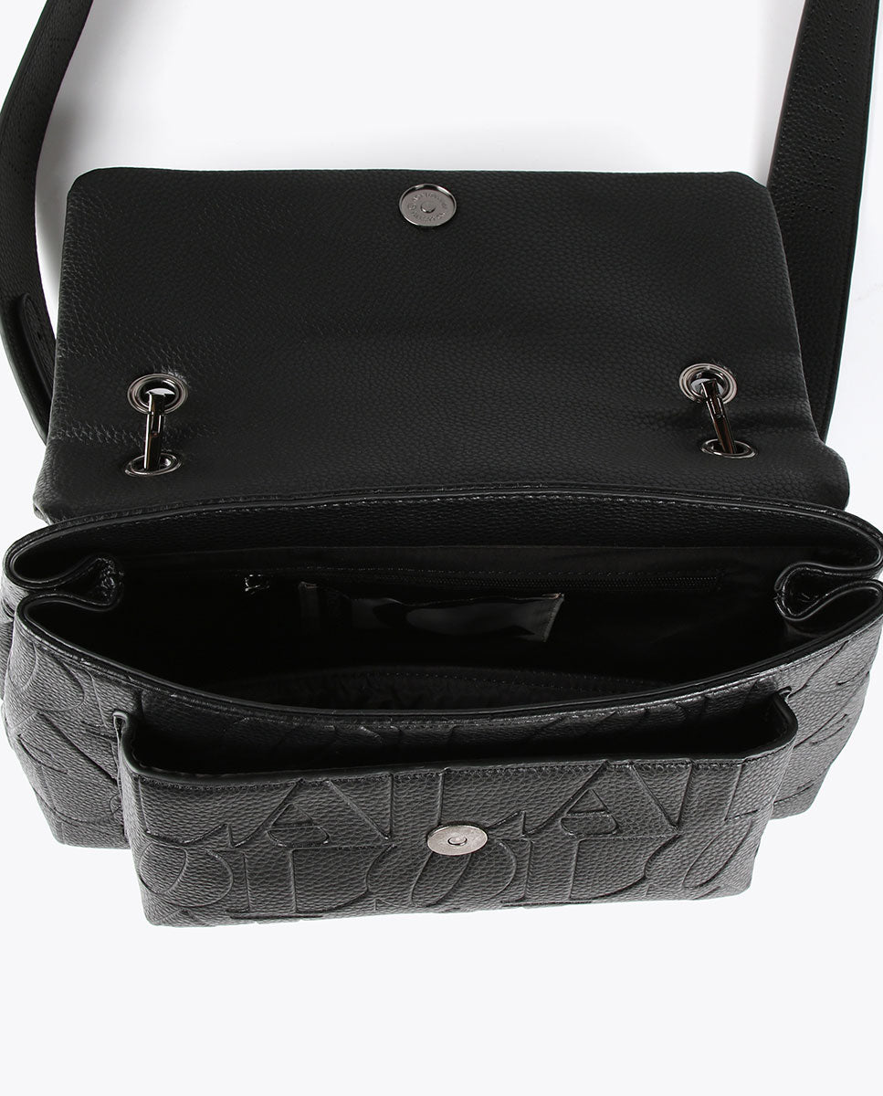 Logo embossed crossbody bag