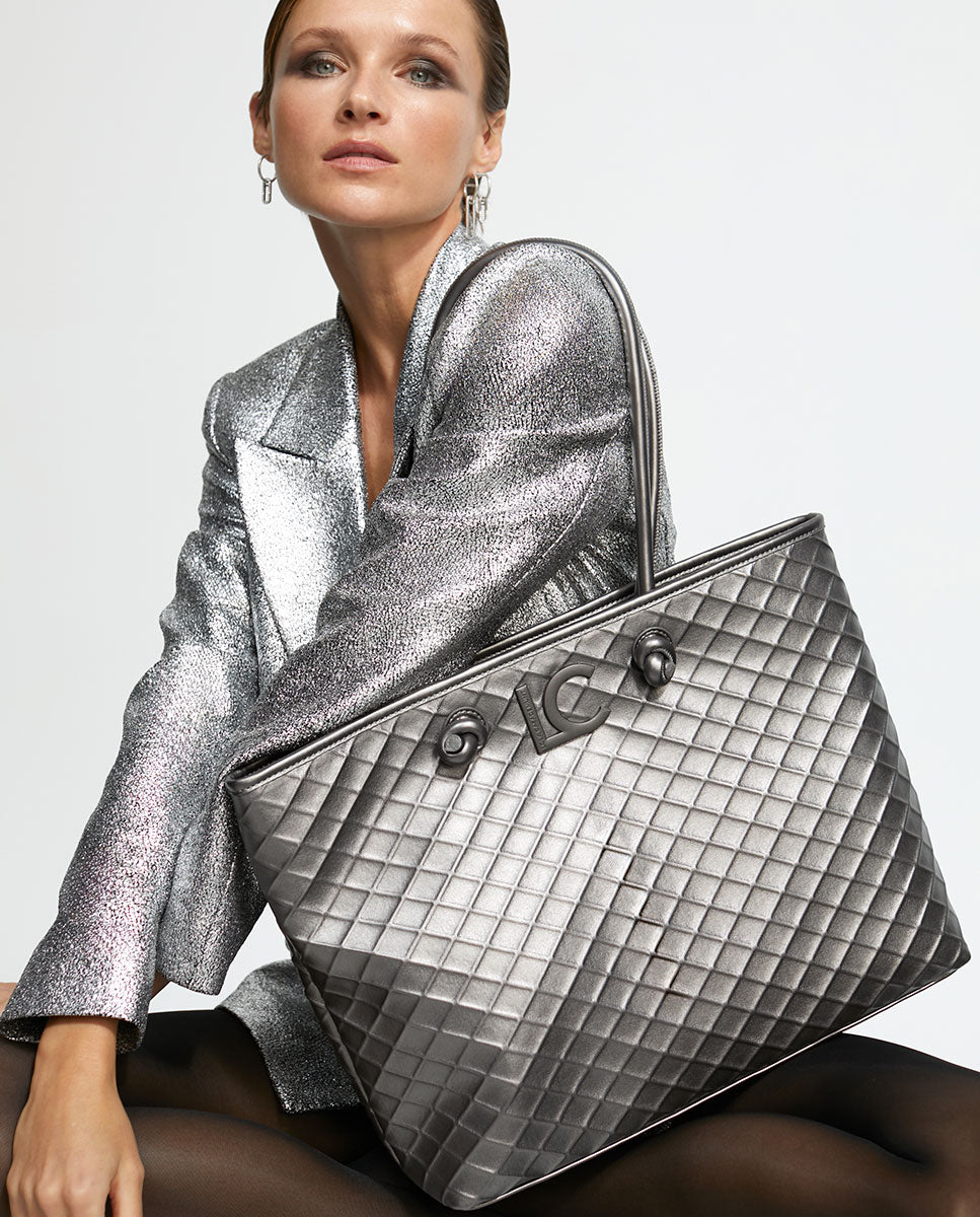 Raised diamond tote bag