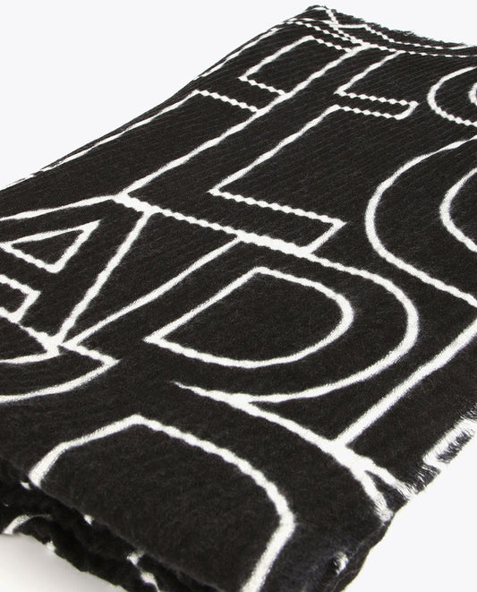 Pleated logo scarf