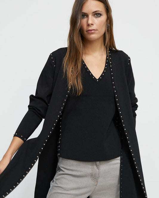 Studded knit cardigan