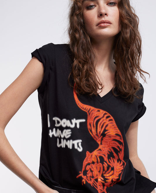 Diamanté tiger T-shirt