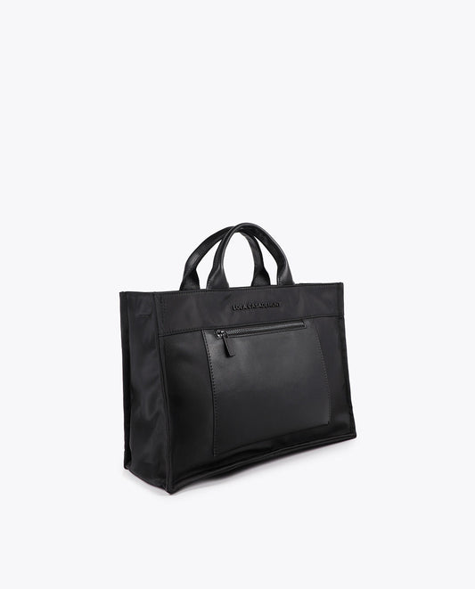 Nylon Bag with Leather Effect