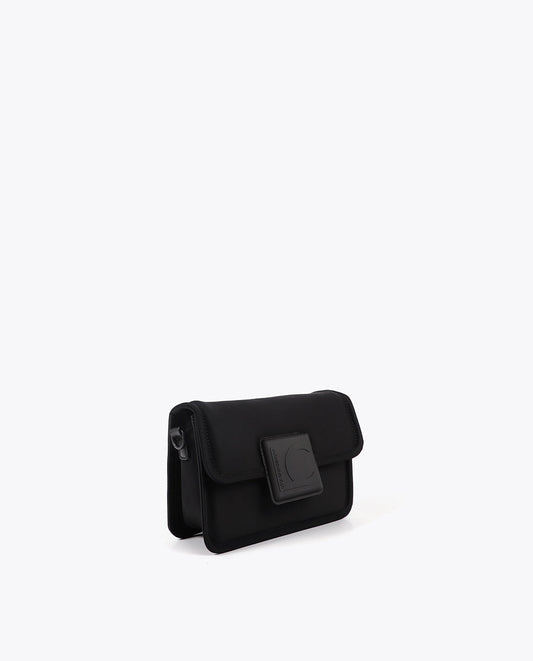 Neoprene Fabric Crossbody Bag with Silicone Logo Detail