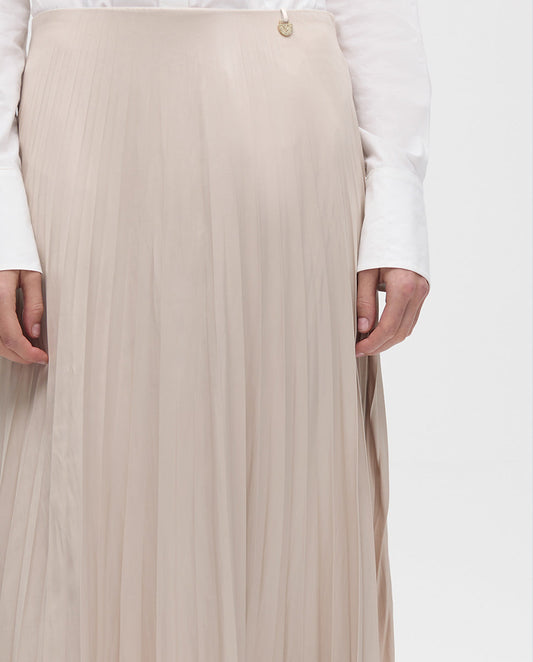 Waxed Effect Pleated Skirt