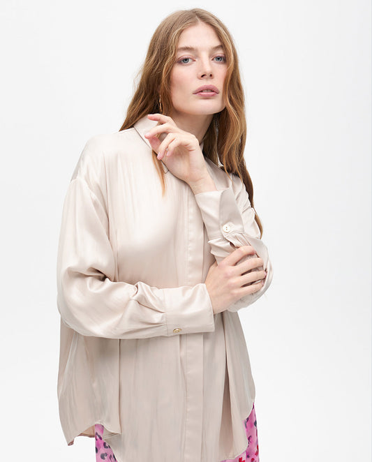 Waxed Effect Oversize Shirt