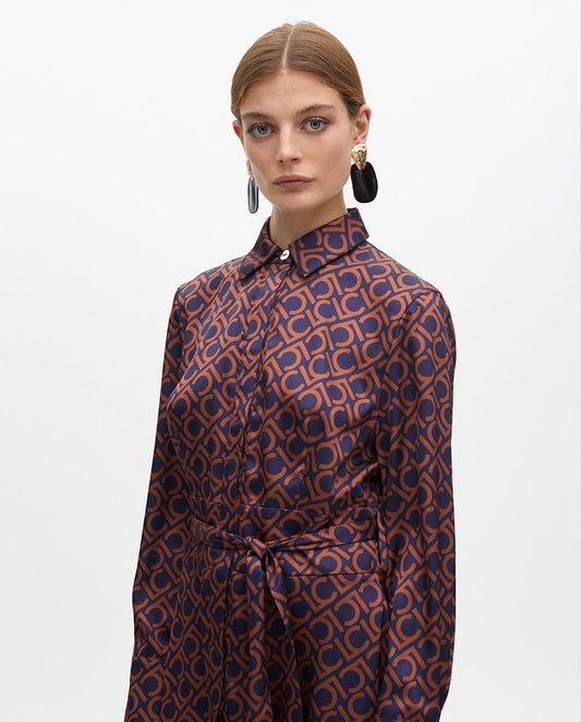 Logo Printed Shirt Dress