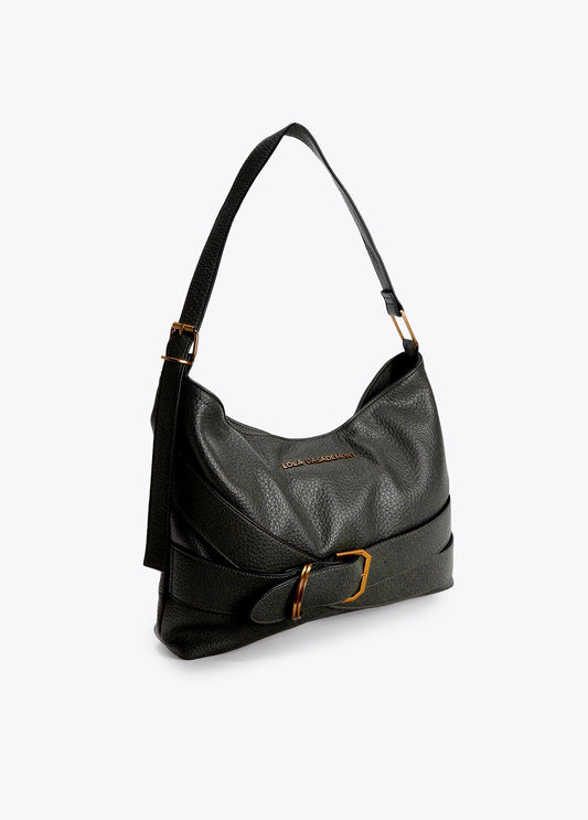 lf2604042-Hobo with belt detail-Black