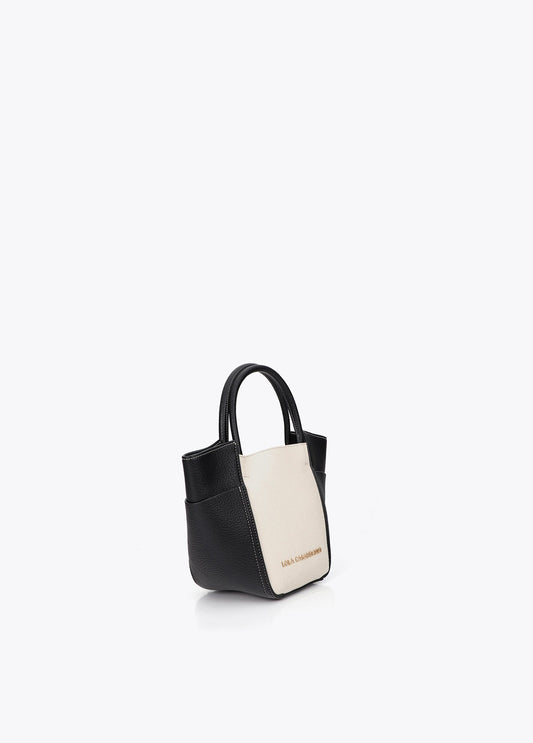 lf2604066-Tricolor shoulder bag-Ecru-Black