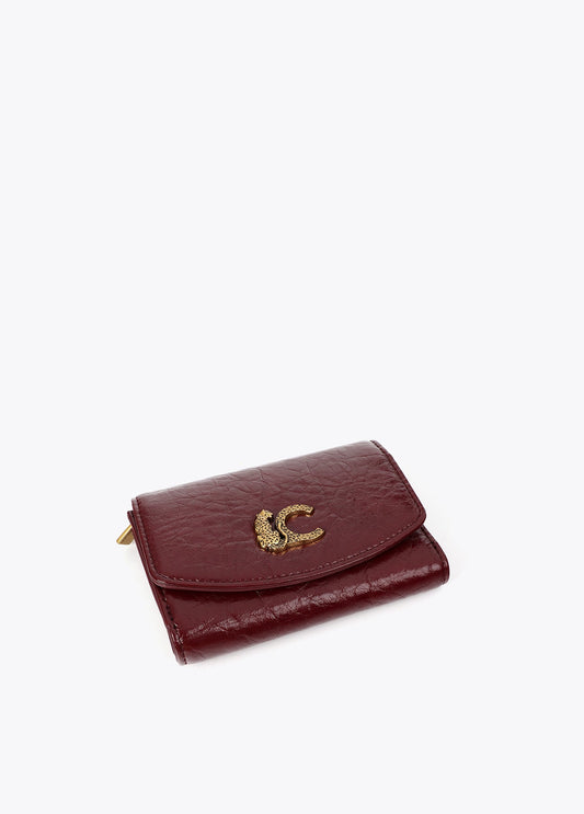 lf2612007-Crocodile effect coin purse-Bordeaux