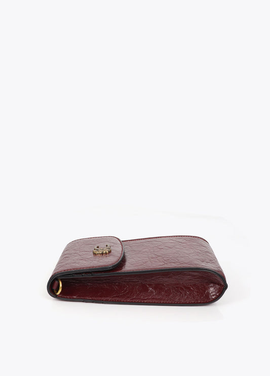lf2612009-Crocodile effect mobile phone case-Bordeaux
