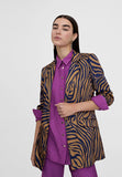 LS2402003-Brown-Blue-Zebra print blazer