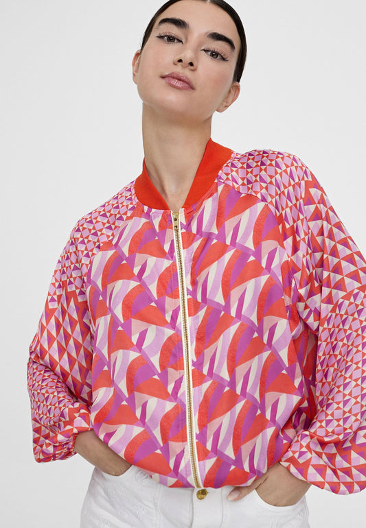 LS2402017-Red-Lilac-Multicoloured printed bomber jacket