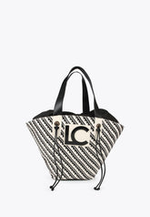 LS2404002-Black-Ecru-Two-tone basket-style tote bag