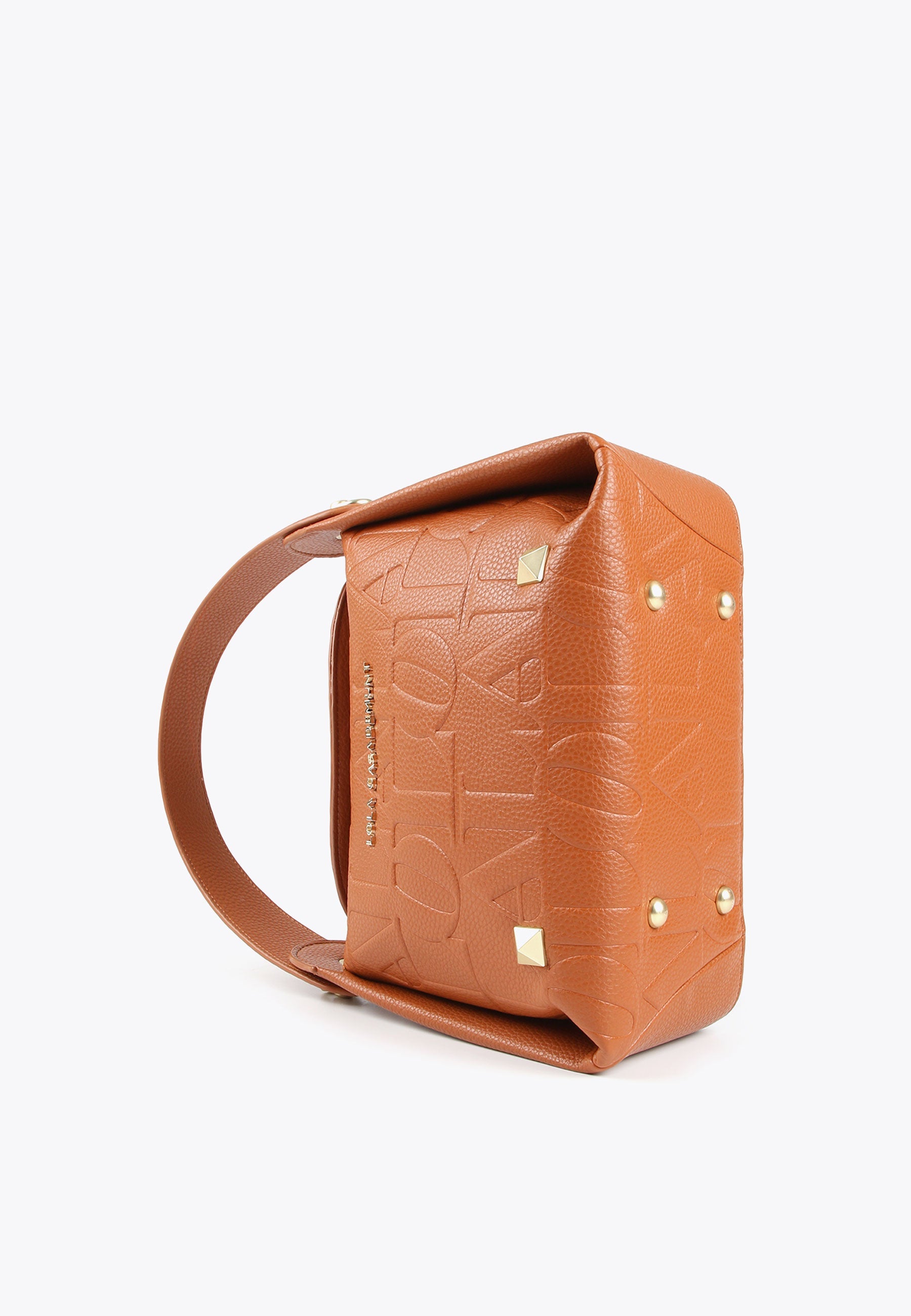 LS2404008-Camel-Crossbody bag with engraved logo